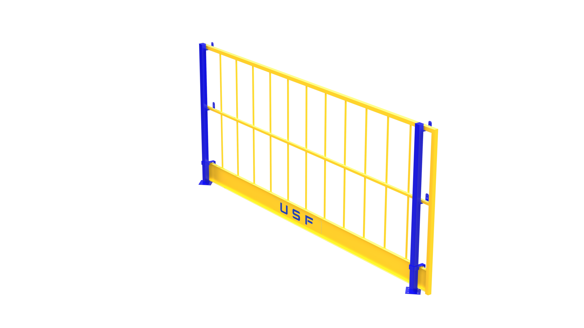 EDGUARDX 270x115cm geçici kenar koruma paneli — sarı çelik korkuluk sistemi